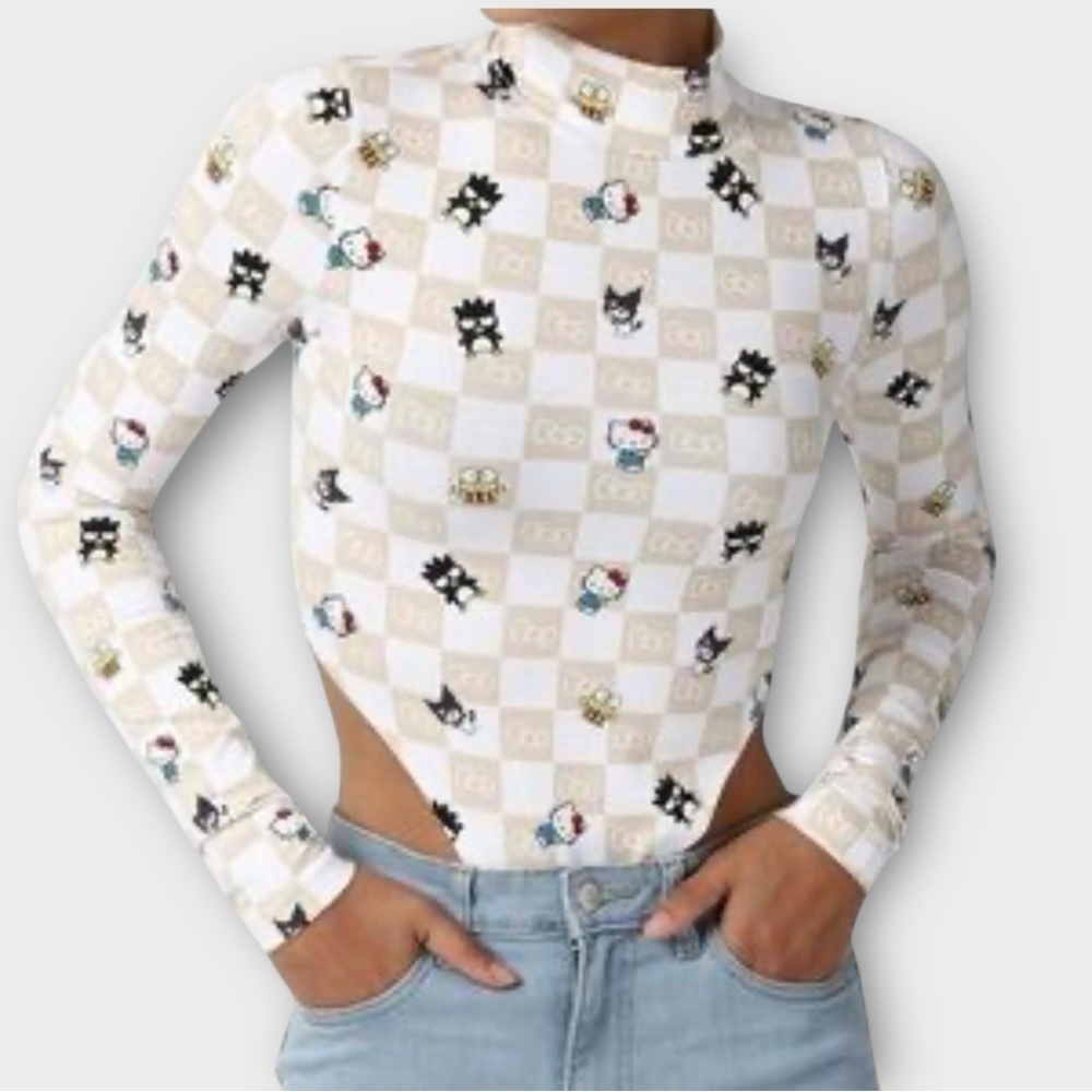 Forever 21 Hello Kitty Mock Neck Bodysuit Women’s Size XS‎
